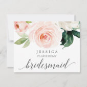 顔を赤くさせる開花は私の花嫁の名刺になる 招待状 (正面)