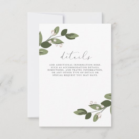 顔を赤くした花の枝の詳細 招待状 (正面)