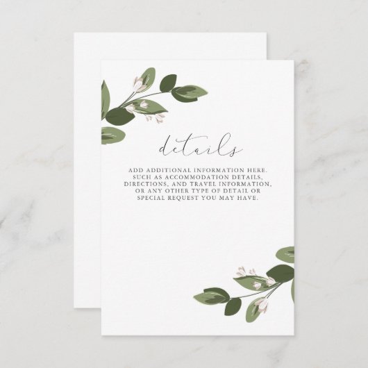 顔を赤くした花の枝の詳細 招待状 (正面/裏面)