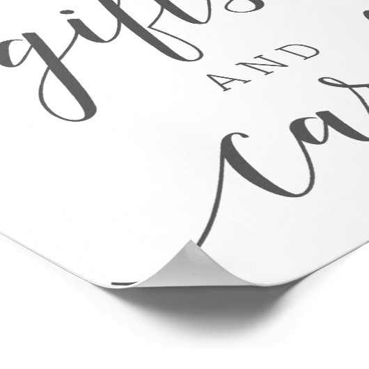 顔を赤くする開花ギフトとカードのサイン ポスター (角)