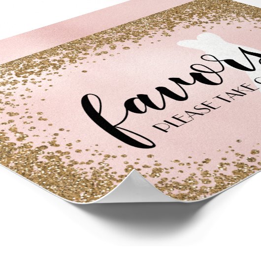 顔を赤らめるグリッター ブライドドレス ブライズシャワー ギフト ポスター (角)