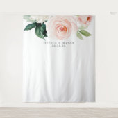 顔を赤らめる花の結婚式背景写真ブース タペストリー (正面)