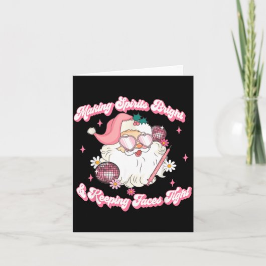 顔を輝かせ、シワをなくすクリスマス カード (正面)