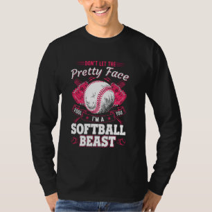 顔を騙すなかわいらしいソフトボール美しい Tシャツ