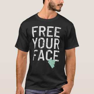 顔アンチマスクの委任状を解放 Tシャツ