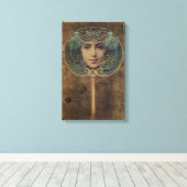顔イン鏡ヴィンテージアールヌーボーキャンバスアート キャンバスプリント (インサイチュ (ウッドフロア))
