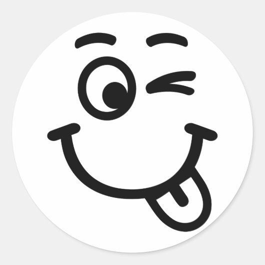 顔ウインク ラウンドシール (正面)