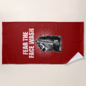 顔ウォッシュを恐れる ビーチタオル (正面)