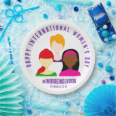 顔エレガントズ女子デー国際的3月8日 ペーパープレート (パーティー)