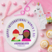 顔エレガントズ女子デー国際的3月8日 ペーパープレート (パーティー)