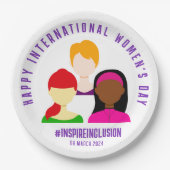 顔エレガントズ女子デー国際的3月8日 ペーパープレート (正面)