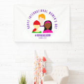 顔エレガントズ女子デー国際的3月8日 横断幕 (インサイチュ)