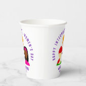 顔エレガントズ女子デー国際的3月8日 紙コップ (右)