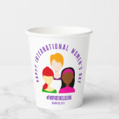 顔エレガントズ女子デー国際的3月8日 紙コップ (正面)