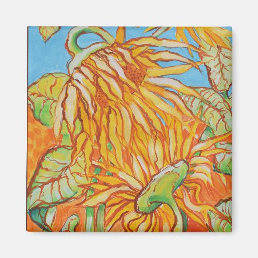 「顔オフ」ひまわりのブルース·チュニス マグネット (正面)