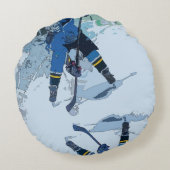 顔オフ – アイスホッケープレーヤー ラウンドクッション (裏面)