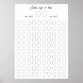 顔オルタナティブ結婚の100ゲストブックを描画 ポスター (正面)