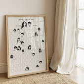 顔オルタナティブ結婚の100ゲストブックを描画 ポスター