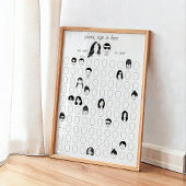 顔オルタナティブ結婚の100ゲストブックを描画 ポスター