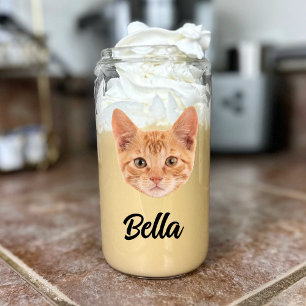 顔カスタムキャットモマペットラバーコーヒーコーパーソナライズされたヒー ガラス缶