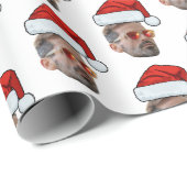 顔カスタムギフトラップ、顔フォトサンタハット ラッピングペーパー (ロールコーナー)