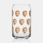 顔カスタムギフト、パーソナライズされた顔写真、家族 ガラス缶 (正面)