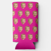 顔カスタムギフト、パーソナライズされた顔写真、家族 スリム缶クーラー (裏面)