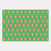 顔カスタムギフト、パーソナライズされた顔写真、家族 ラッピングペーパーシート (正面3)