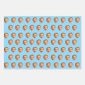 顔カスタムギフト、パーソナライズされた顔写真、家族 ラッピングペーパーシート (正面2)