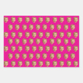 顔カスタムギフト、パーソナライズされた顔写真、家族 ラッピングペーパーシート (正面)