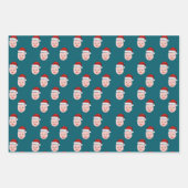 顔カスタムサンタクロースのギフトラップ ラッピングペーパーシート (正面3)