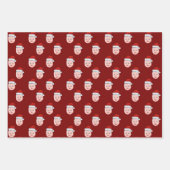 顔カスタムサンタクロースのギフトラップ ラッピングペーパーシート (正面)