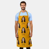 顔カスタムシェフキッチンおもしろいギフト女性男性用 エプロン (着用した状態)