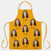 顔カスタムシェフキッチンおもしろいギフト女性男性用 エプロン (正面)