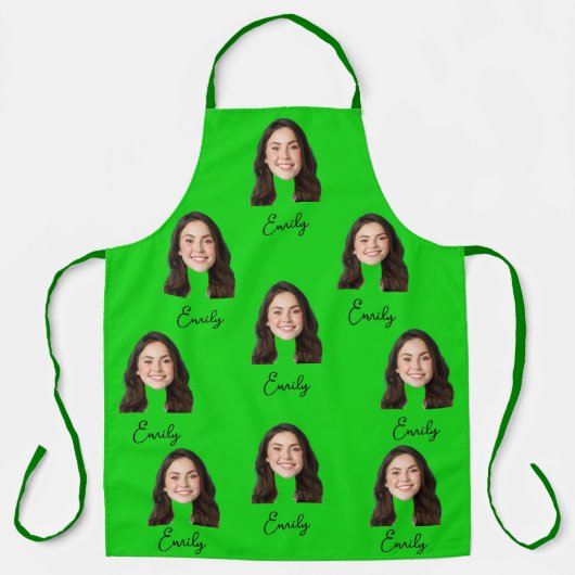 顔カスタムシェフキッチンおもしろいギフト女性男性用 エプロン (正面)