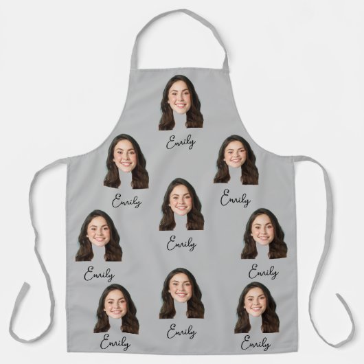 顔カスタムシェフキッチンおもしろいギフト女性男性用 エプロン (正面)
