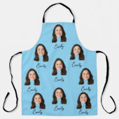 顔カスタムシェフキッチンおもしろいギフト女性男性用 エプロン (正面)