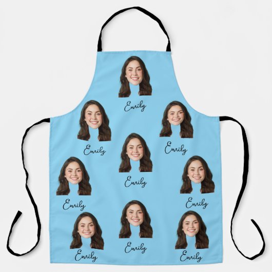 顔カスタムシェフキッチンおもしろいギフト女性男性用 エプロン (正面)