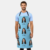 顔カスタムシェフキッチンおもしろいギフト女性男性用 エプロン (着用した状態)