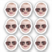 顔カスタムステッカーノートパソコパーソナライズされたン シール (正面)