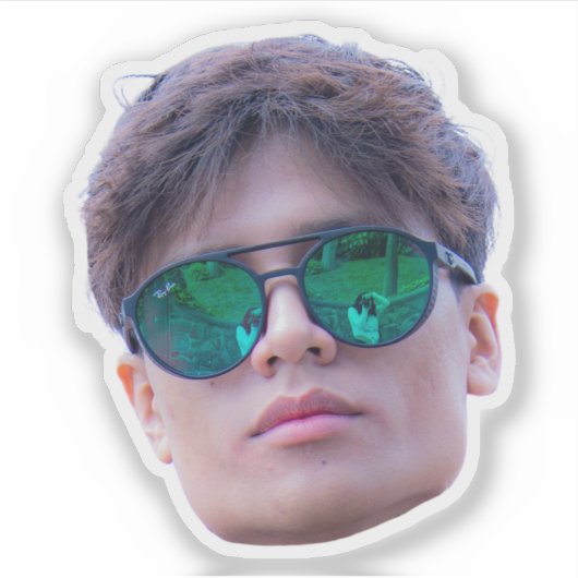 顔カスタムステッカー、ステッパーソナライズされたカー、顔 シール (正面)