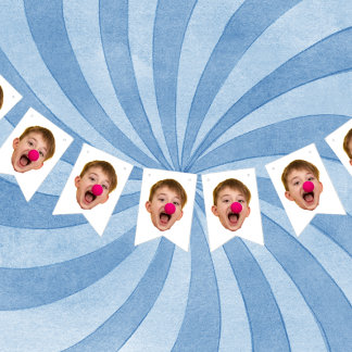 顔カスタムバナー、誕生日バナー バンティングフラッグ