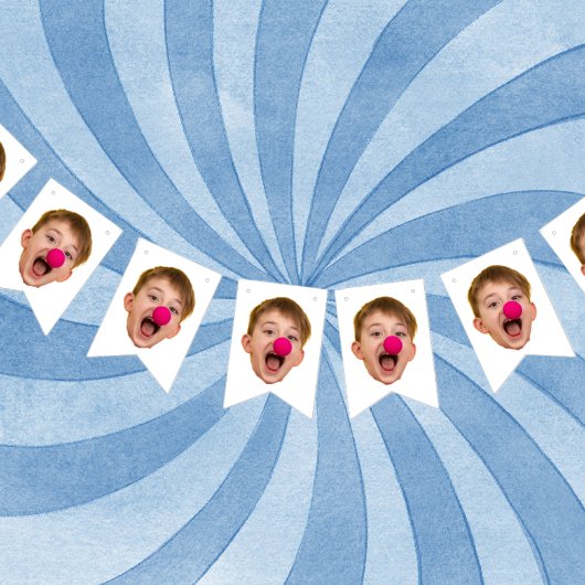 顔カスタムバナー、誕生日バナー バンティングフラッグ