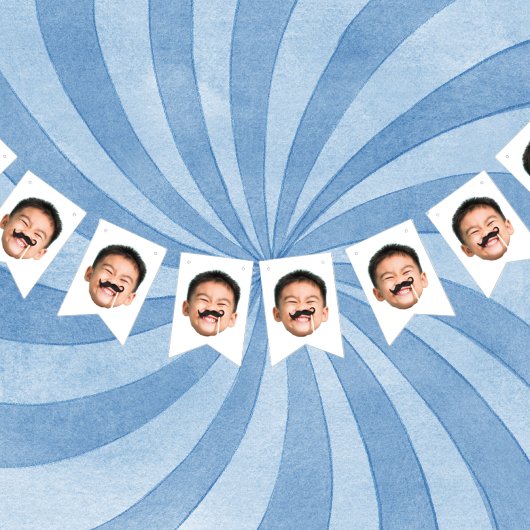 顔カスタムバナー、誕生日バナー バンティングフラッグ