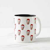 顔カスタムフォトサンタハットクリスマスギフト ツートーンマグカップ (正面右)