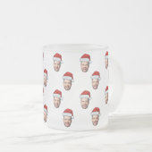 顔カスタムフォトサンタハットクリスマスギフト フロストグラスマグカップ (正面右)