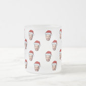顔カスタムフォトサンタハットクリスマスギフト フロストグラスマグカップ (中央)
