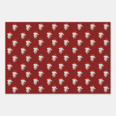 顔カスタムフォトサンタハットクリスマスギフト ラッピングペーパーシート (正面3)