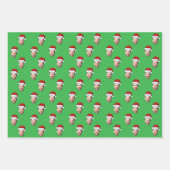 顔カスタムフォトサンタハットクリスマスギフト ラッピングペーパーシート (正面2)