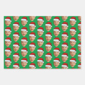 顔カスタムフォトサンタハットクリスマス ラッピングペーパーシート (正面2)